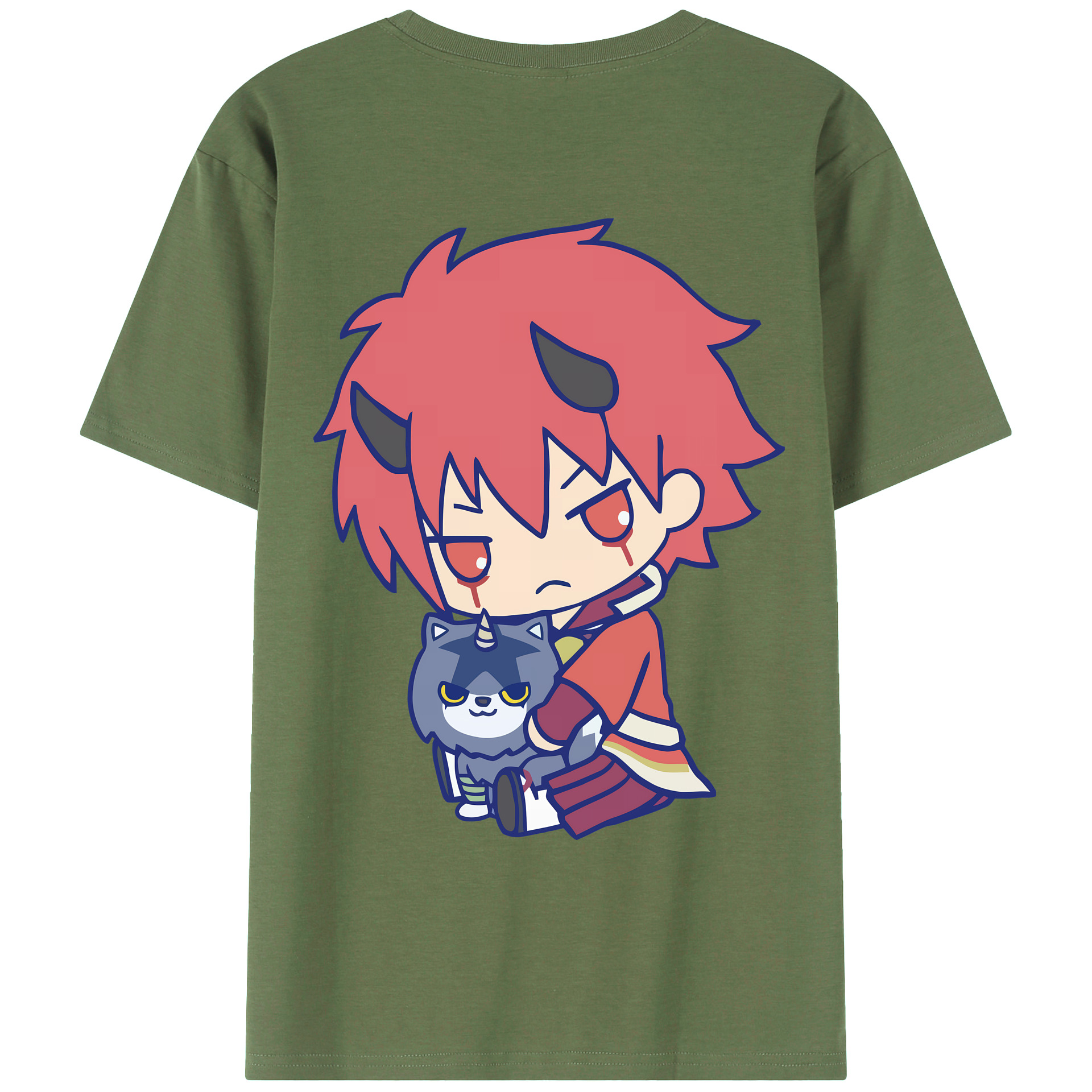 （画像用） 転スラ Regarding Reincarnated to Slime 綿100％ メンズ半袖Tシャツ（バックプリント） 通気性